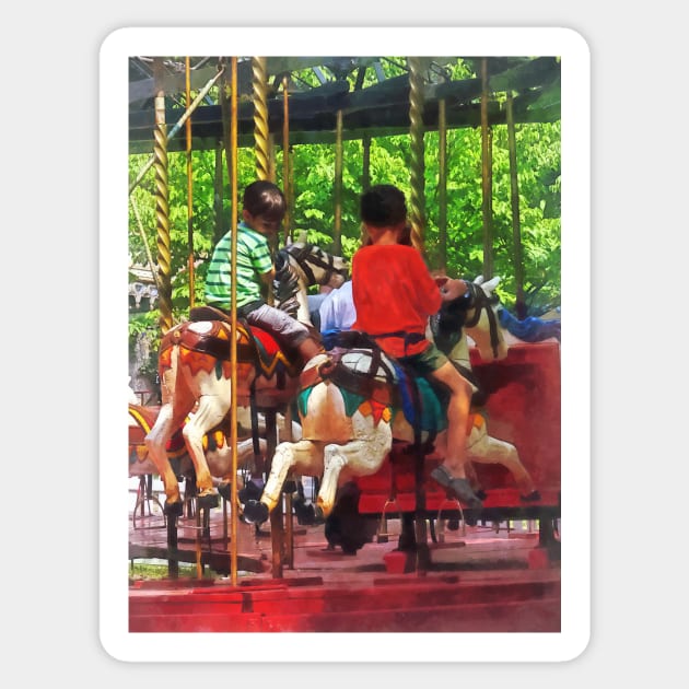 Carnival Midway -  Friends on the Merry-Go-Round Sticker by SusanSavad